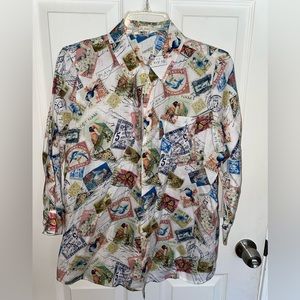 Button down linen top